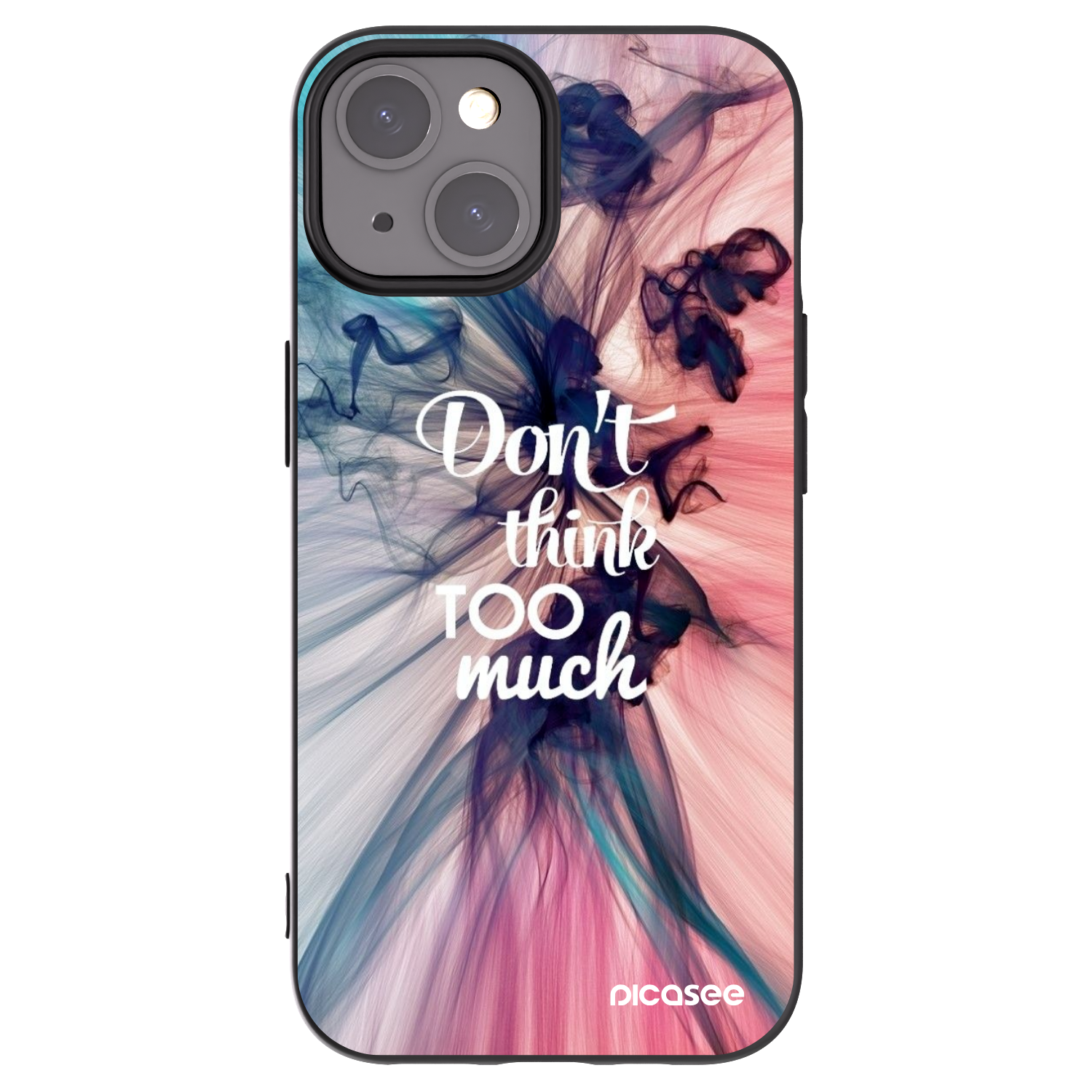 Picasee silikonski črni ovitek za Apple iPhone 15 - Don't think TOO much