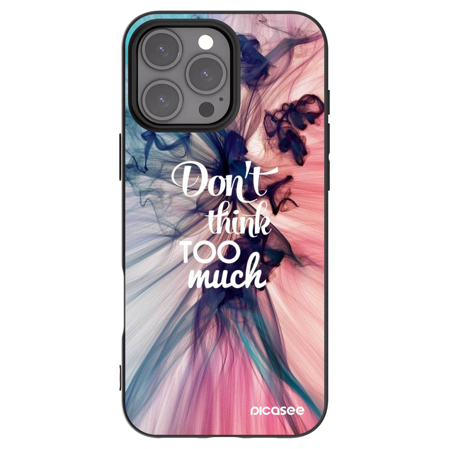 Picasee silikonski črni ovitek za Apple iPhone 16 Pro Max - Don't think TOO much