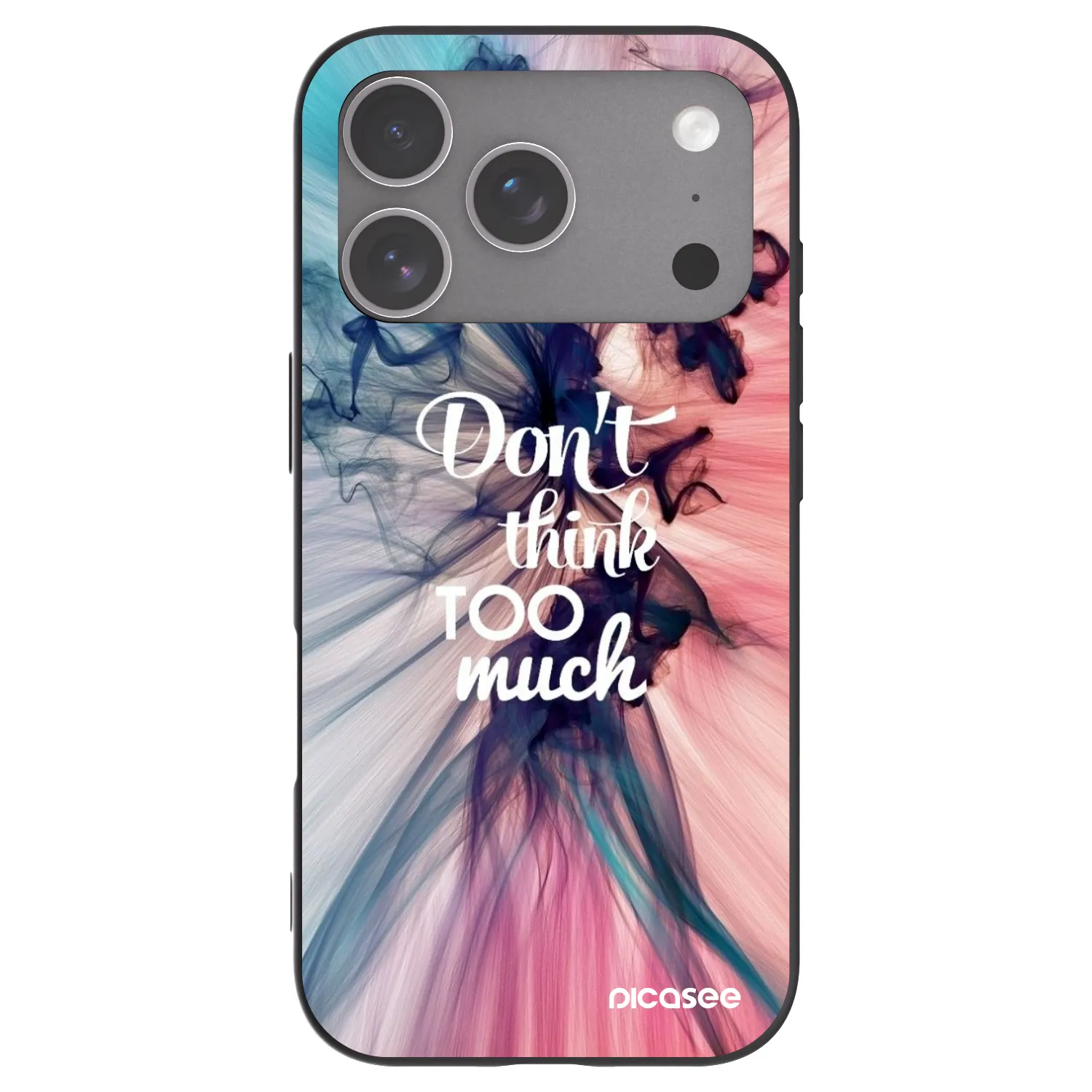 Picasee silikonski črni ovitek za Apple iPhone 18 Pro - Don't think TOO much