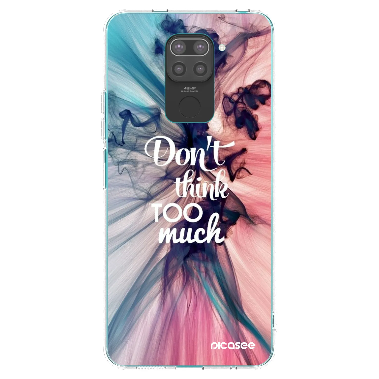 Picasee silikonski črni ovitek za Xiaomi Redmi Note 9 - Don't think TOO much
