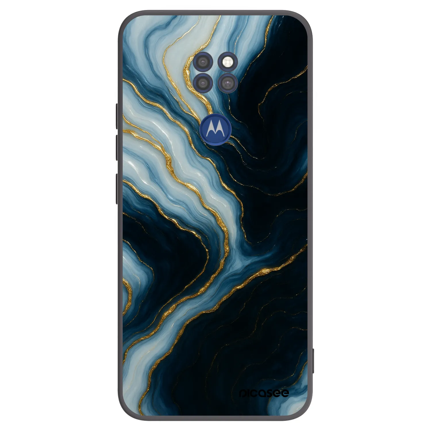 Picasee silikonski črni ovitek za Motorola Moto G9 Play - Luna