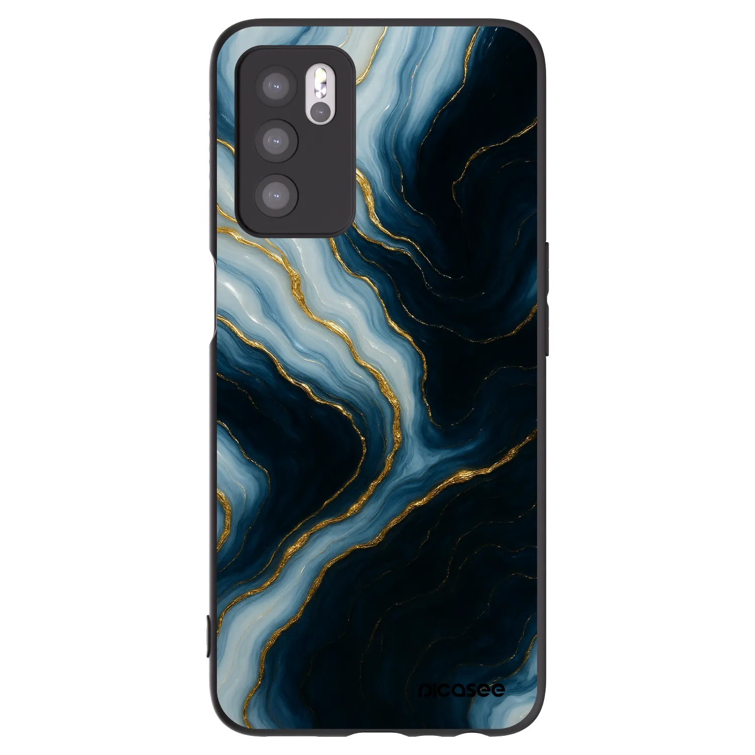 Picasee silikonski črni ovitek za OPPO A16s - Luna
