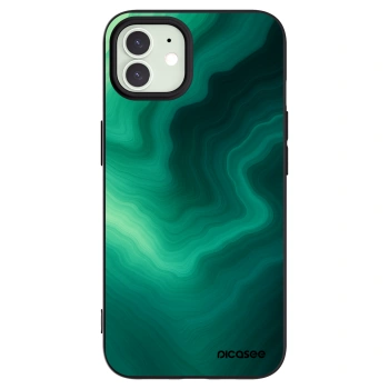 Picasee silikonski črni ovitek za Apple iPhone 12 - Malachite