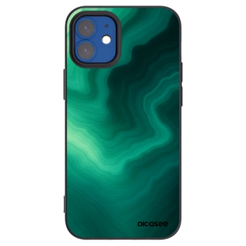Picasee silikonski črni ovitek za Apple iPhone 12 mini - Malachite