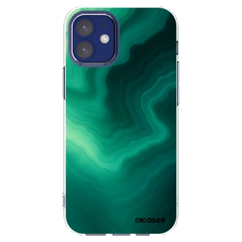 Picasee silikonski prozorni ovitek za Apple iPhone 12 mini - Malachite
