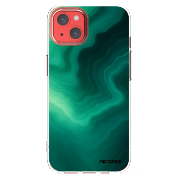 Picasee silikonski prozorni ovitek za Apple iPhone 13 - Malachite