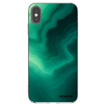 Picasee silikonski prozorni ovitek za Apple iPhone XS Max - Malachite