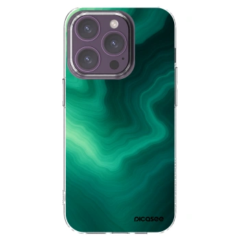 Picasee silikonski prozorni ovitek za Apple iPhone 14 Pro - Malachite