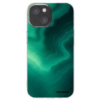 Picasee silikonski prozorni ovitek za Apple iPhone 15 - Malachite