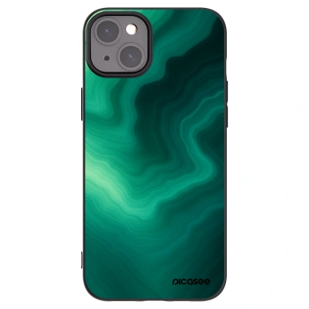 Picasee silikonski črni ovitek za Apple iPhone 15 Plus - Malachite