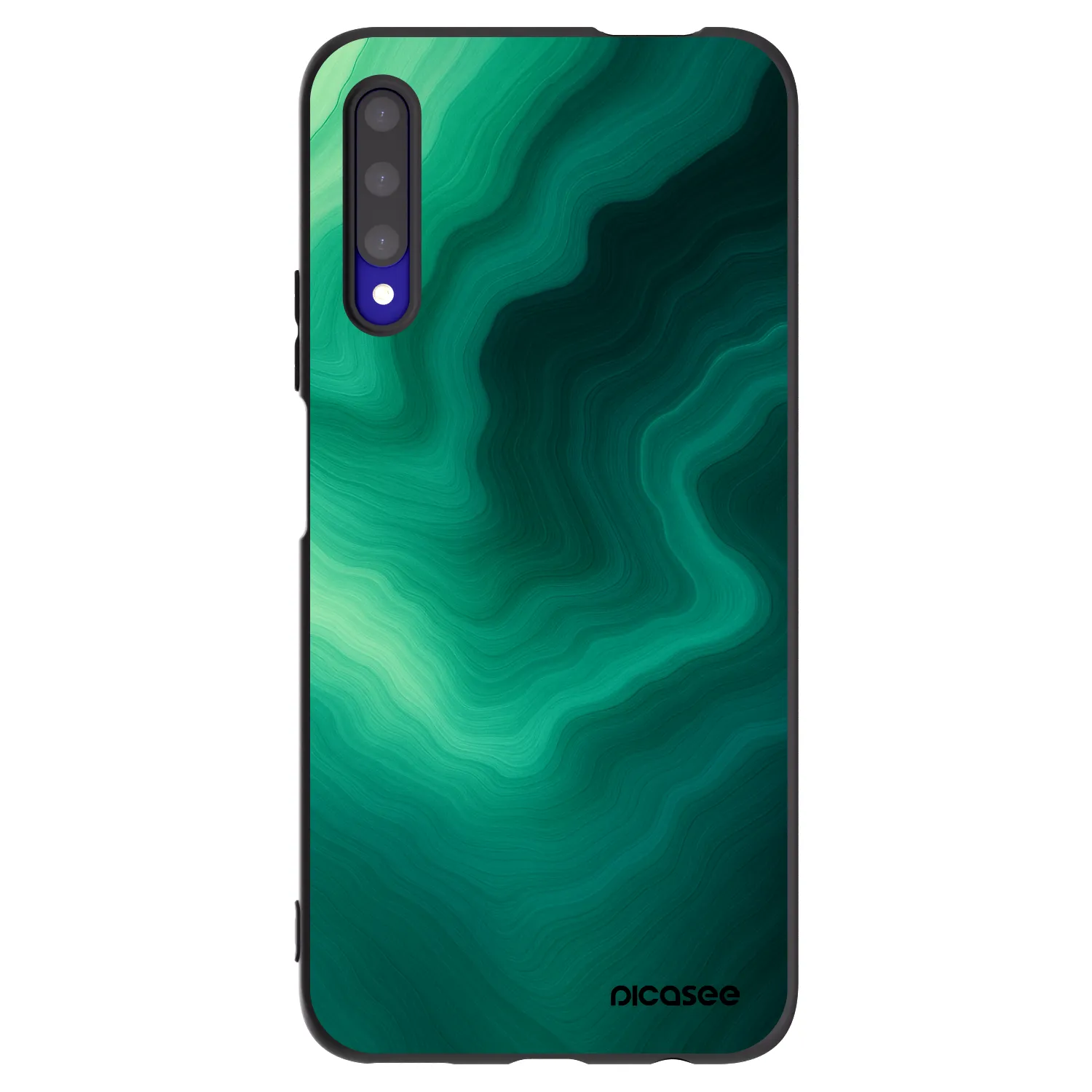 Picasee silikonski črni ovitek za Honor 9X Pro - Malachite