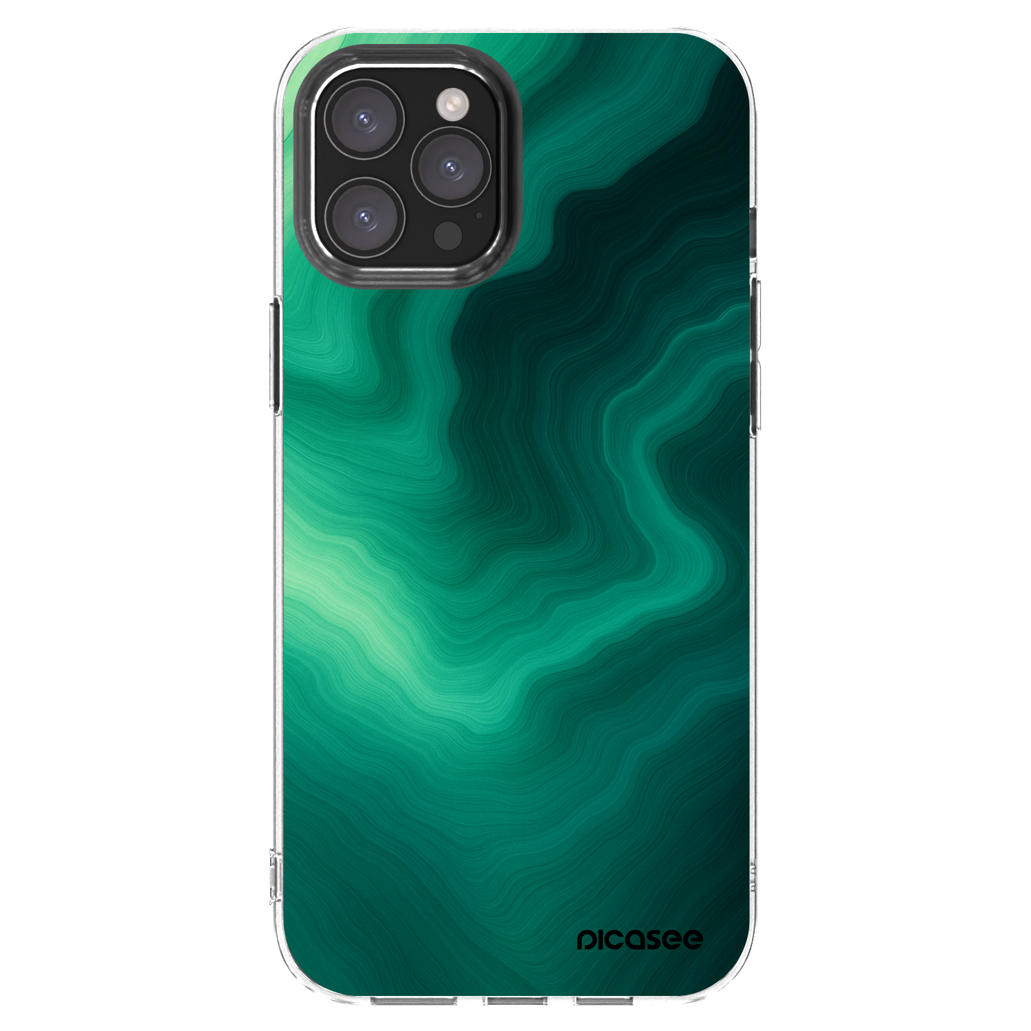 Picasee silikonski prozorni ovitek za Apple iPhone 12 Pro Max - Malachite