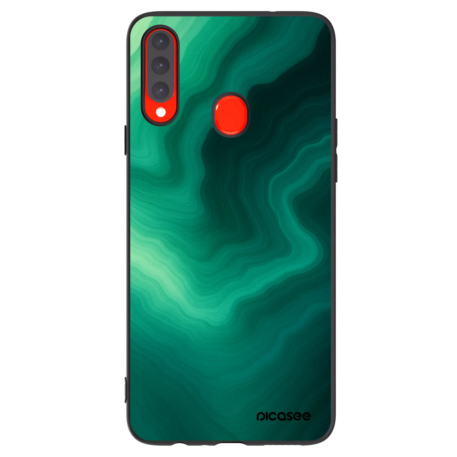 Picasee silikonski črni ovitek za Samsung Galaxy A20s - Malachite