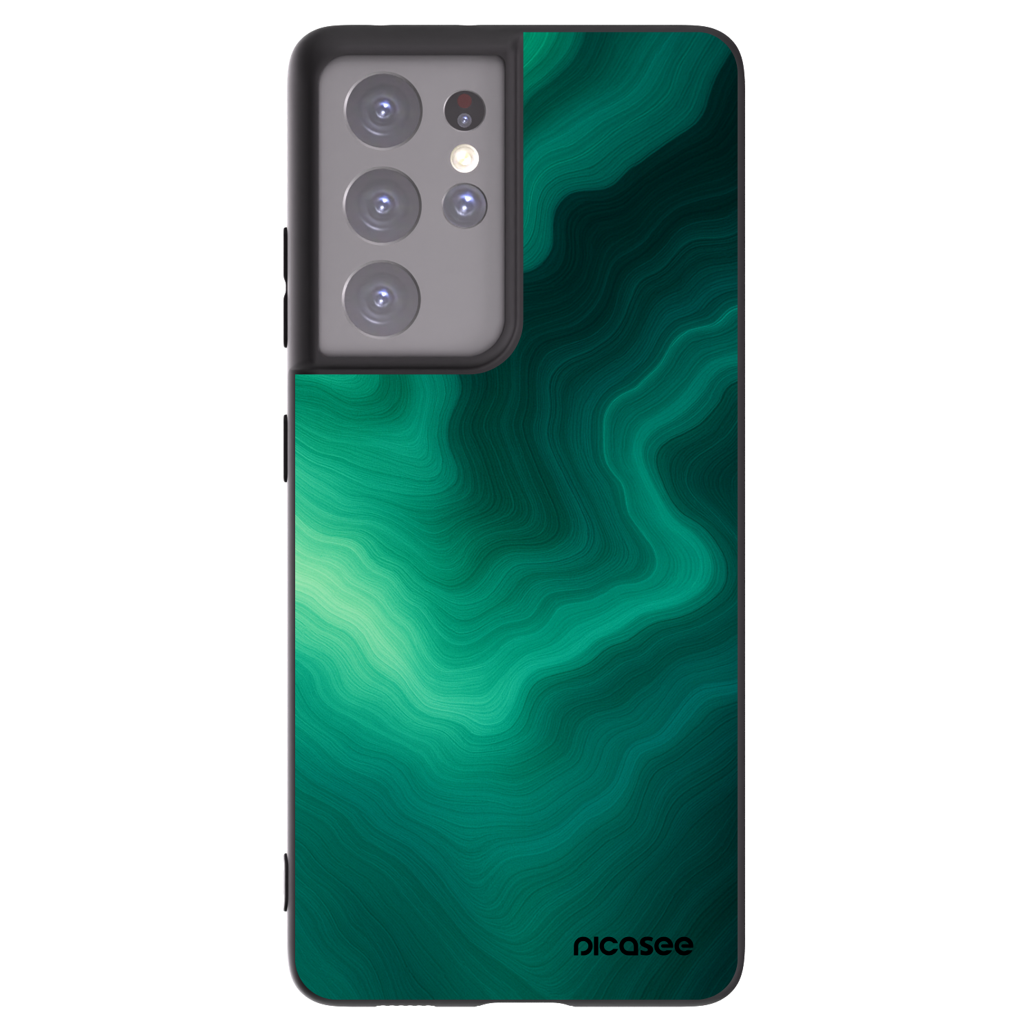Picasee silikonski črni ovitek za Samsung Galaxy S21 Ultra 5G G998B - Malachite