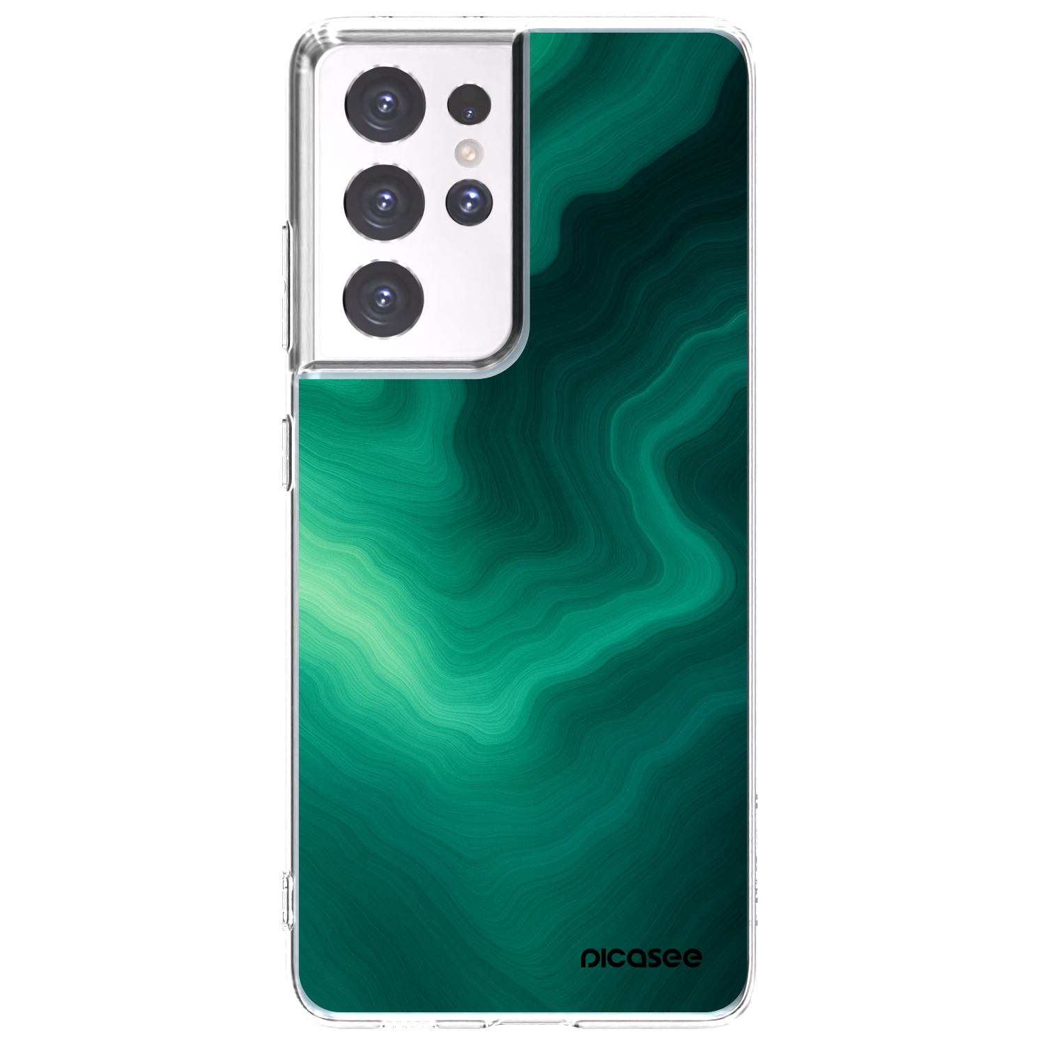 Picasee silikonski prozorni ovitek za Samsung Galaxy S21 Ultra 5G G998B - Malachite
