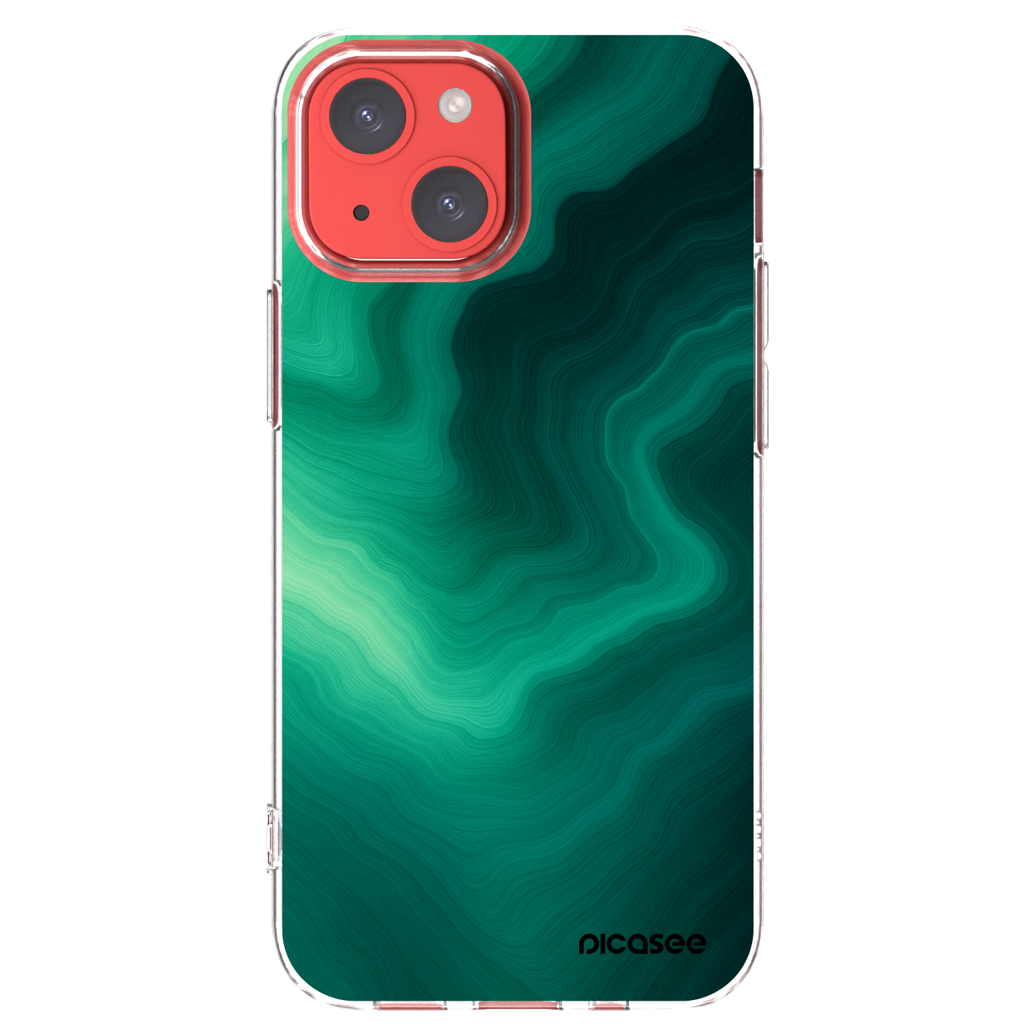 Picasee silikonski prozorni ovitek za Apple iPhone 13 mini - Malachite
