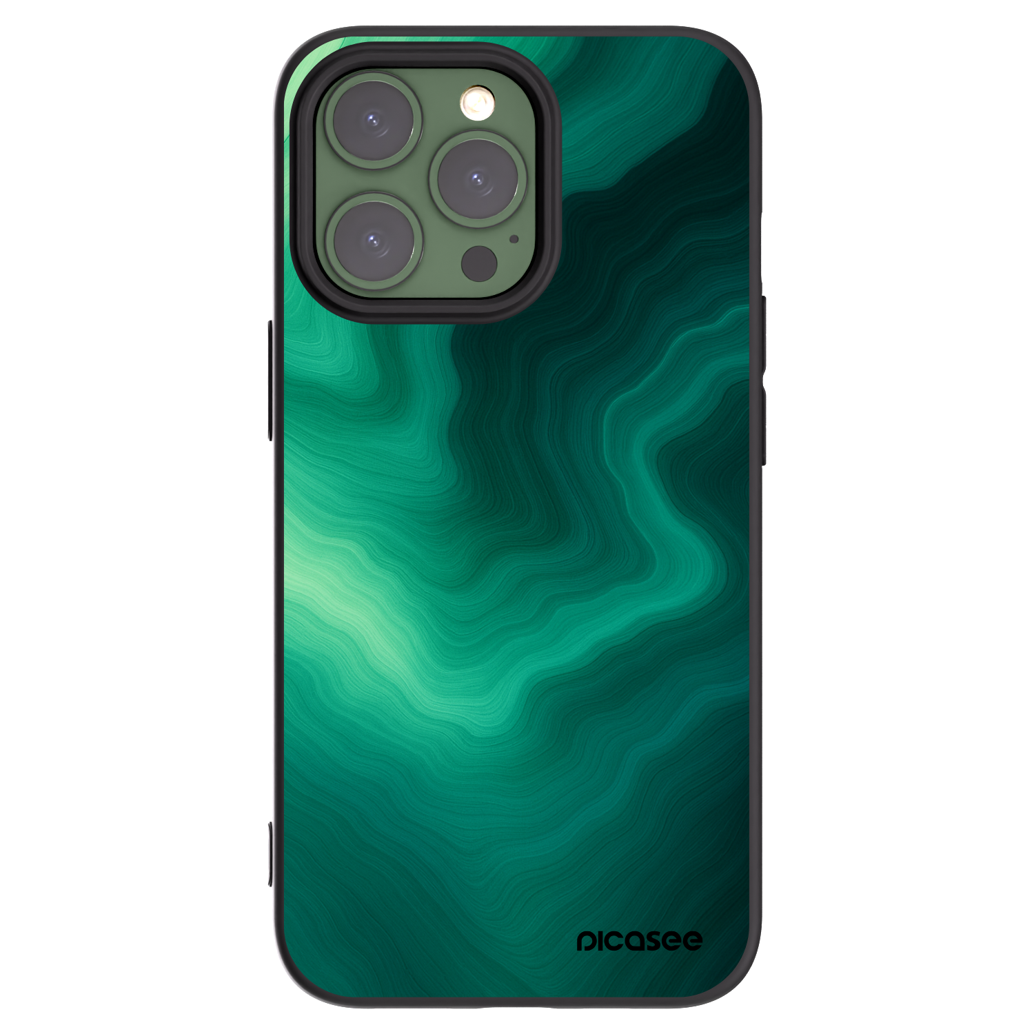 Picasee silikonski črni ovitek za Apple iPhone 13 Pro - Malachite