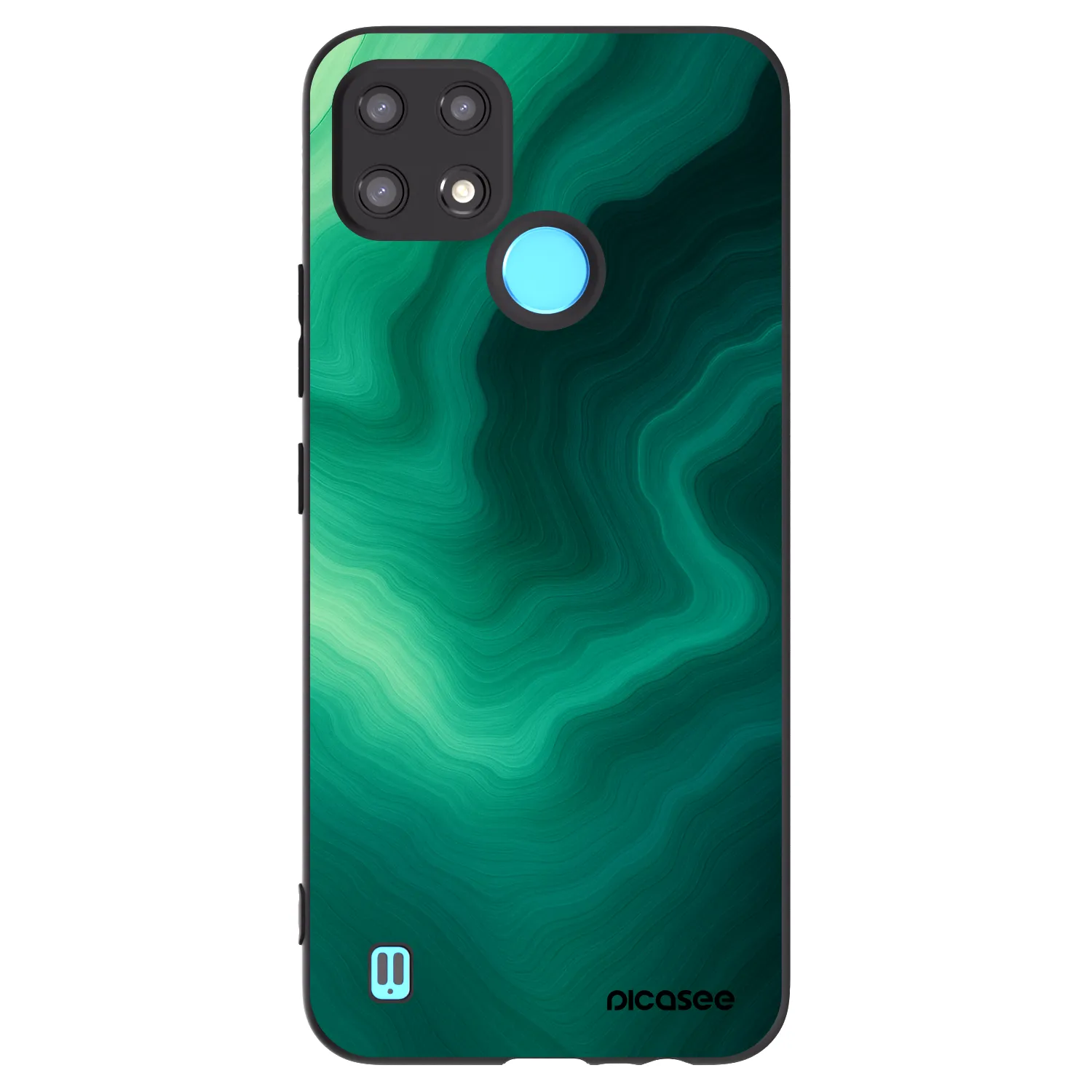 Picasee silikonski črni ovitek za Realme C21 - Malachite