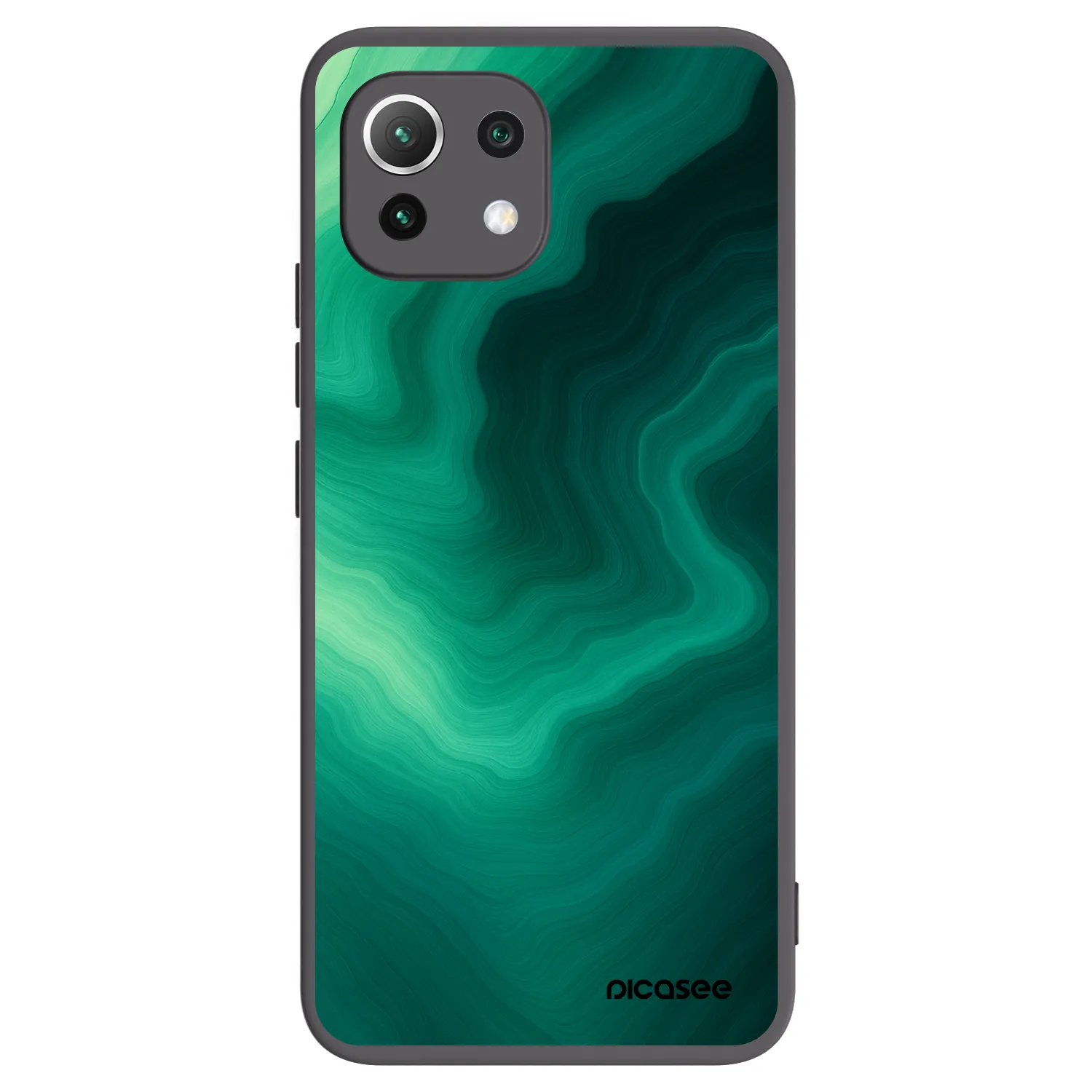 Picasee silikonski črni ovitek za Xiaomi 11 Lite 5G NE - Malachite