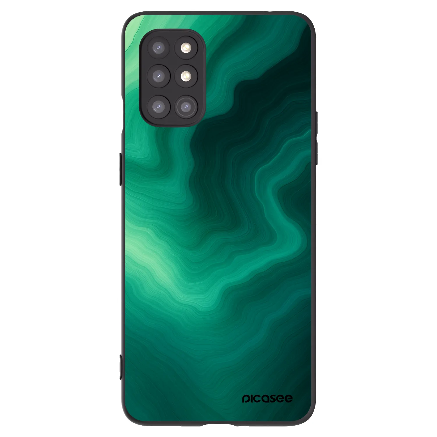 Picasee silikonski črni ovitek za OnePlus 8T - Malachite