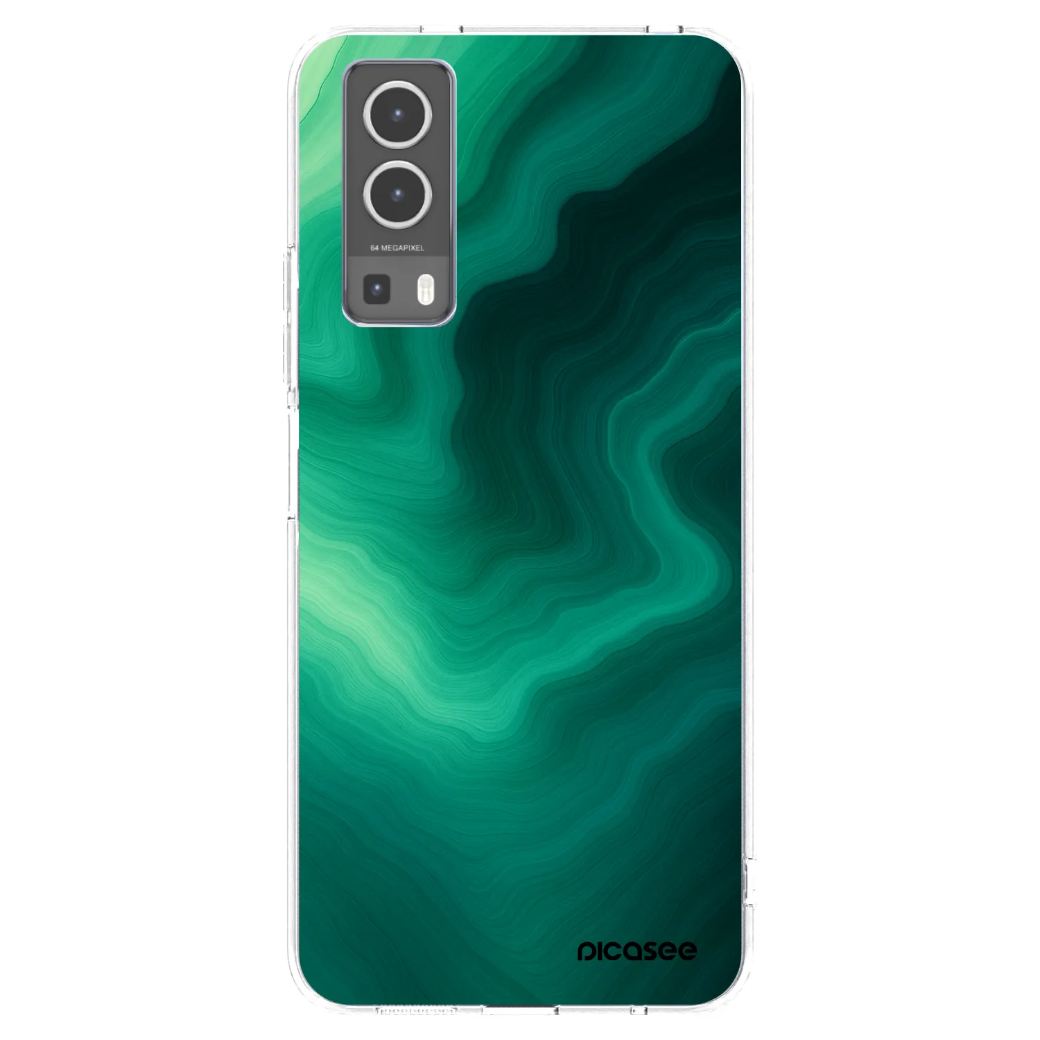 Picasee silikonski prozorni ovitek za Vivo Y72 5G - Malachite