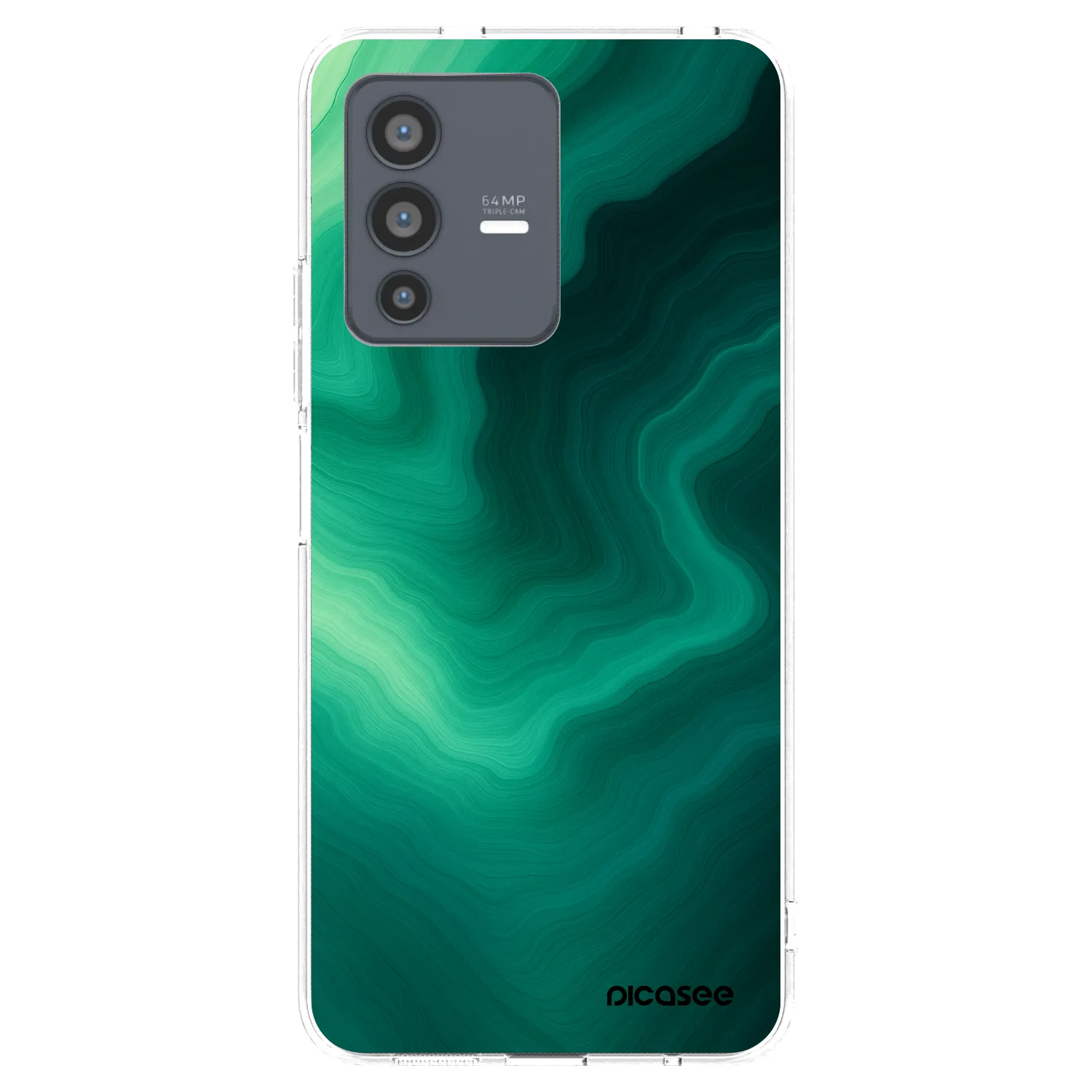 Picasee silikonski prozorni ovitek za Vivo V23 5G - Malachite