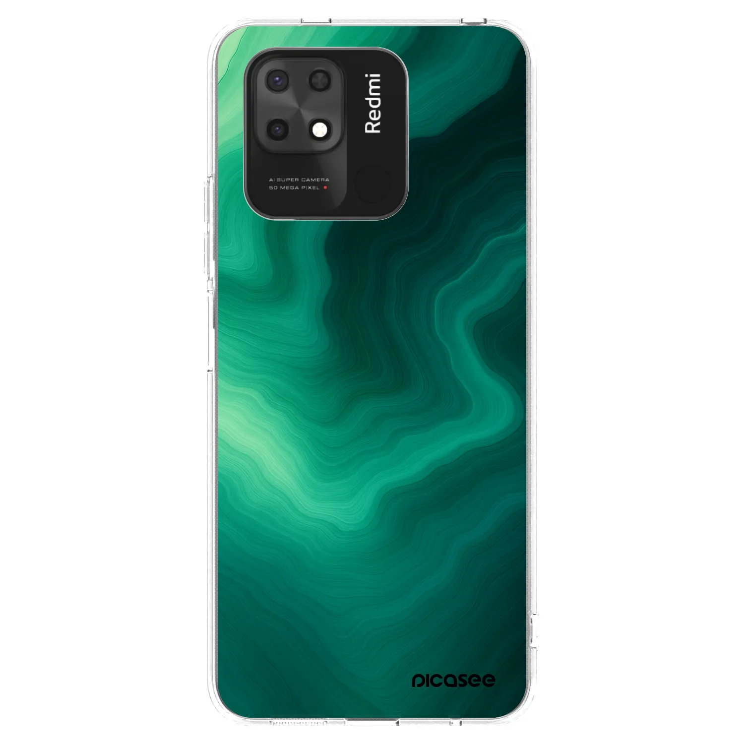 Picasee silikonski prozorni ovitek za Xiaomi Redmi 10C - Malachite