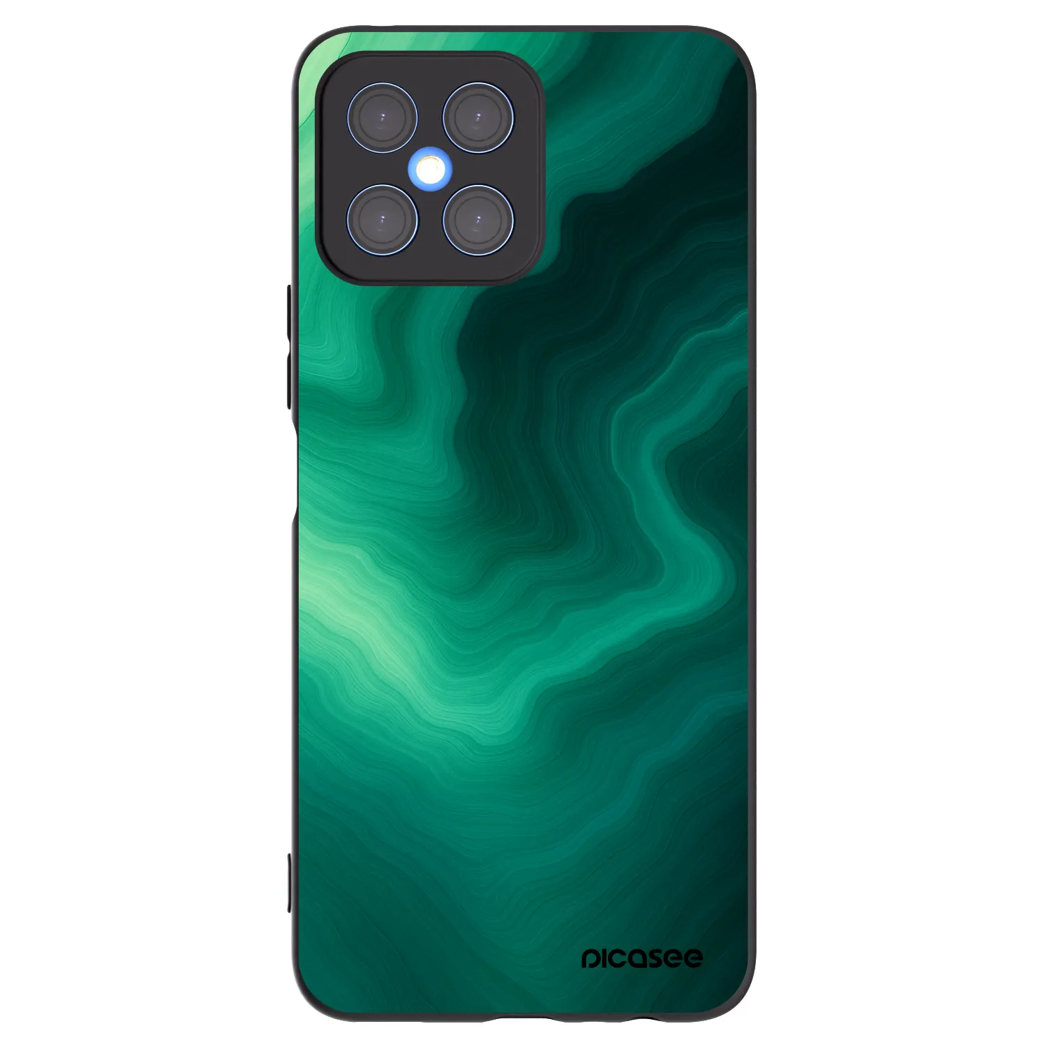 Picasee silikonski črni ovitek za Honor X8 4G - Malachite
