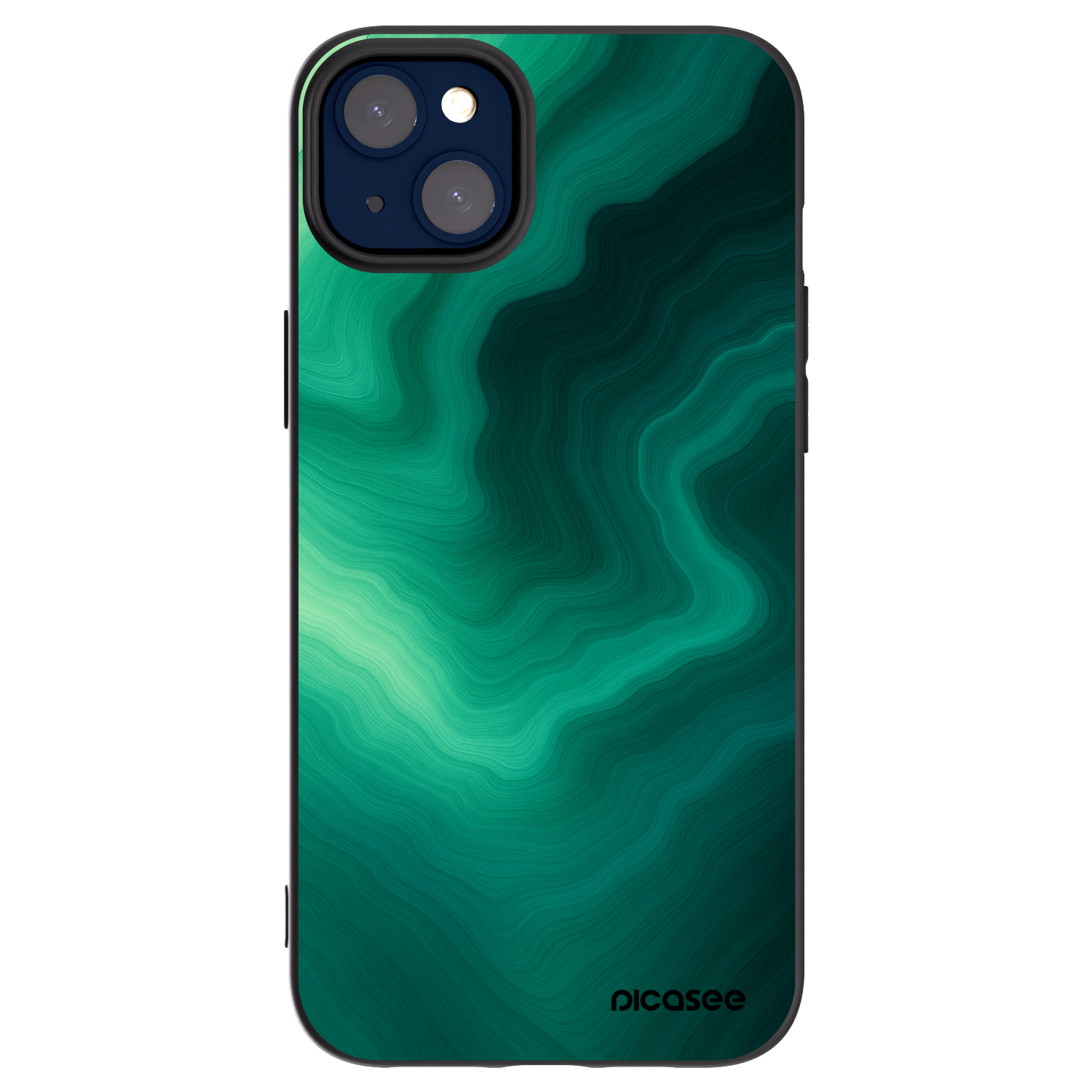 Picasee silikonski črni ovitek za Apple iPhone 14 Plus - Malachite