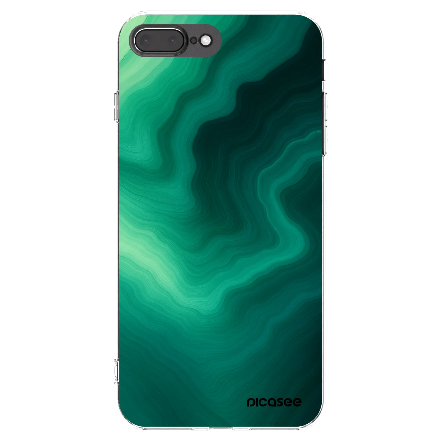 Picasee silikonski prozorni ovitek za Apple iPhone 8 Plus - Malachite