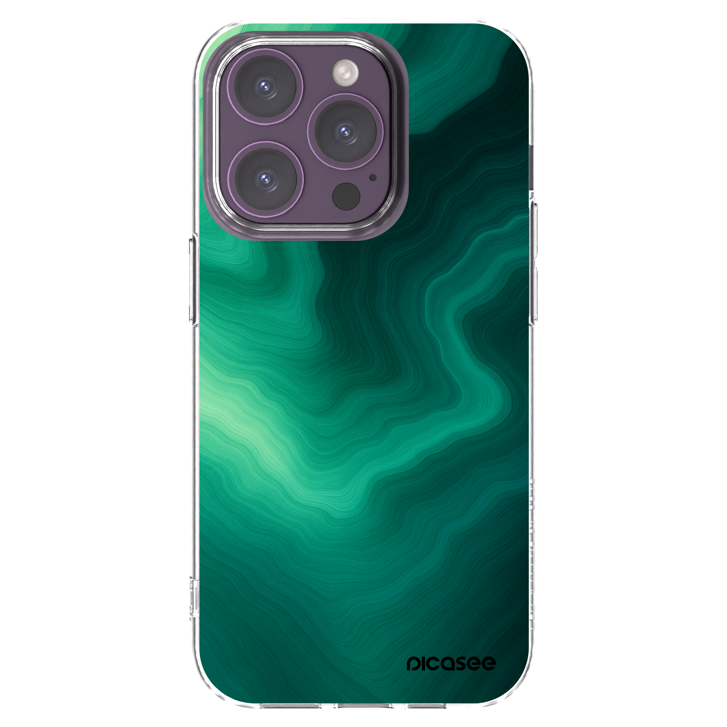 Picasee silikonski prozorni ovitek za Apple iPhone 14 Pro - Malachite