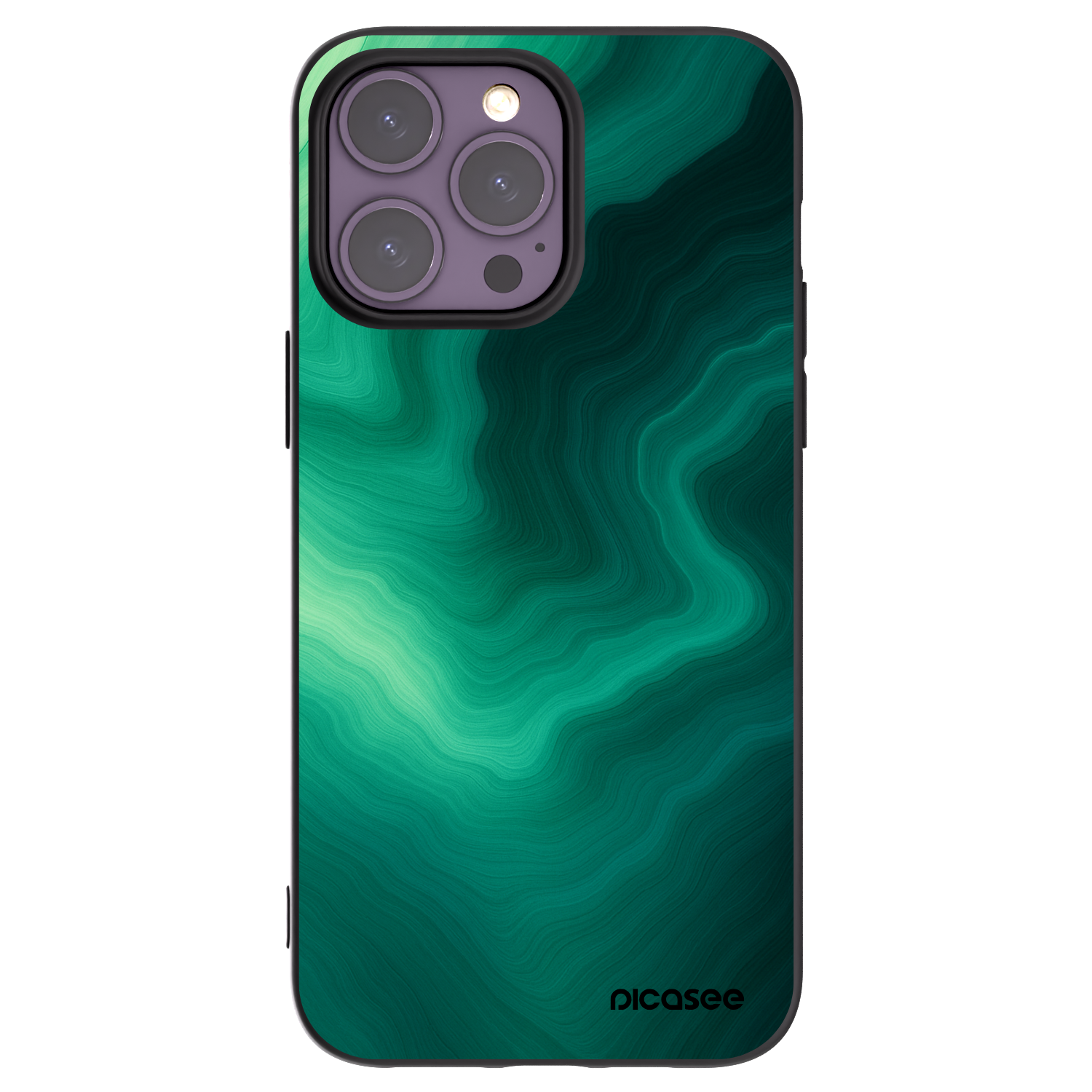 Picasee silikonski črni ovitek za Apple iPhone 14 Pro Max - Malachite