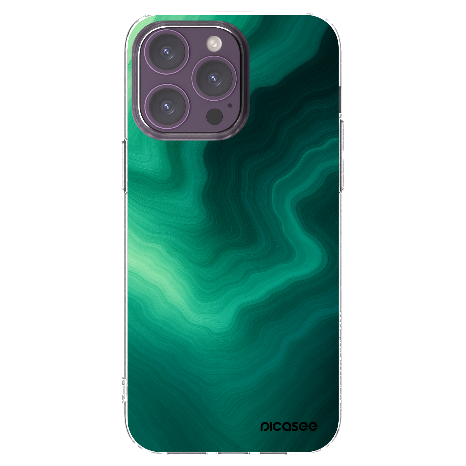 Picasee silikonski prozorni ovitek za Apple iPhone 14 Pro Max - Malachite