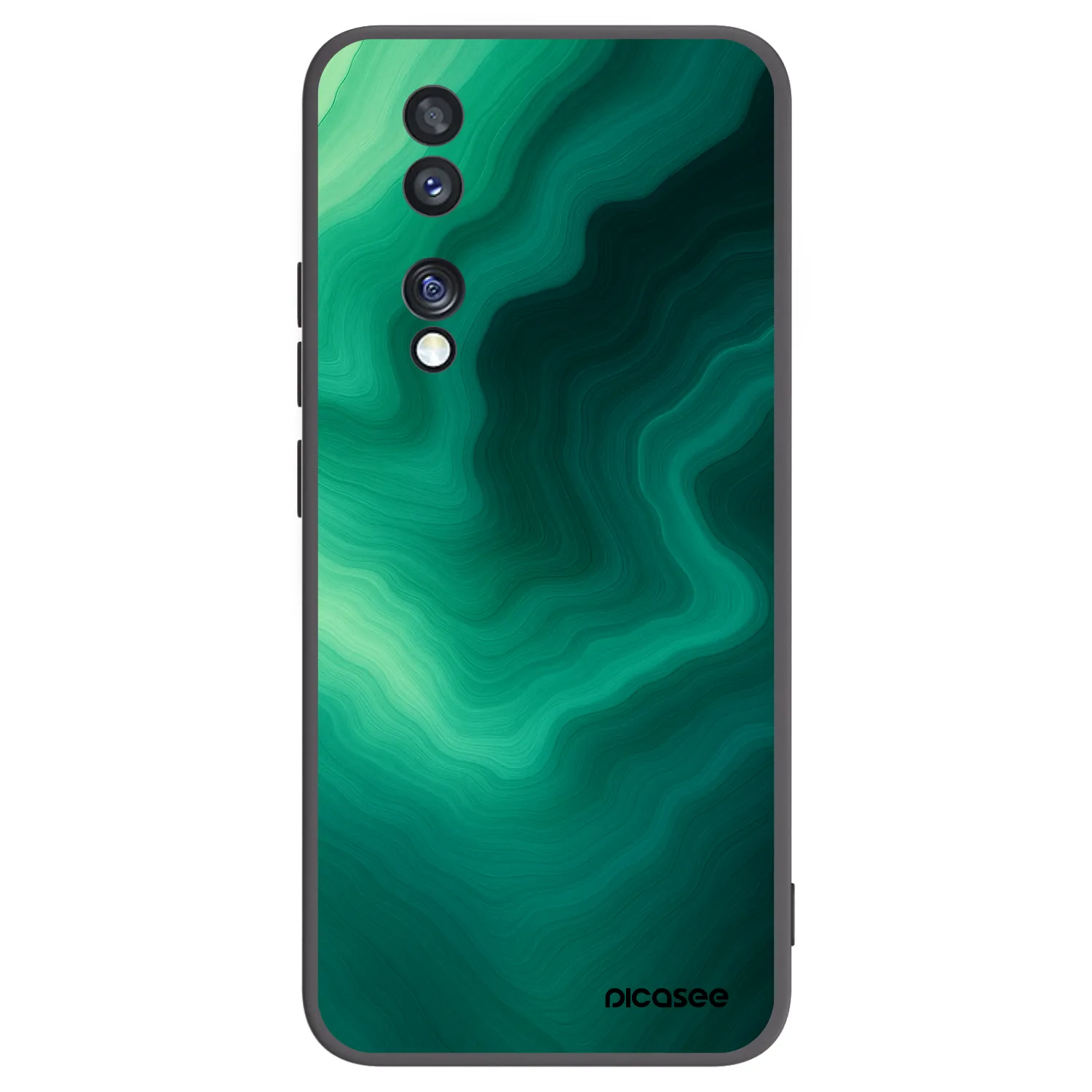 Picasee silikonski črni ovitek za Honor 70 - Malachite