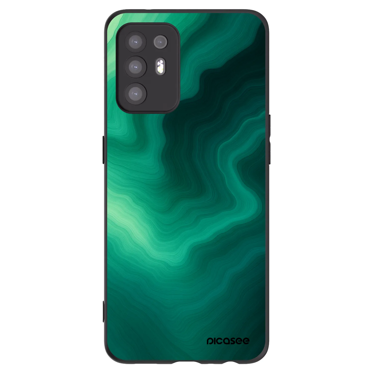 Picasee silikonski črni ovitek za OPPO A94 5G - Malachite