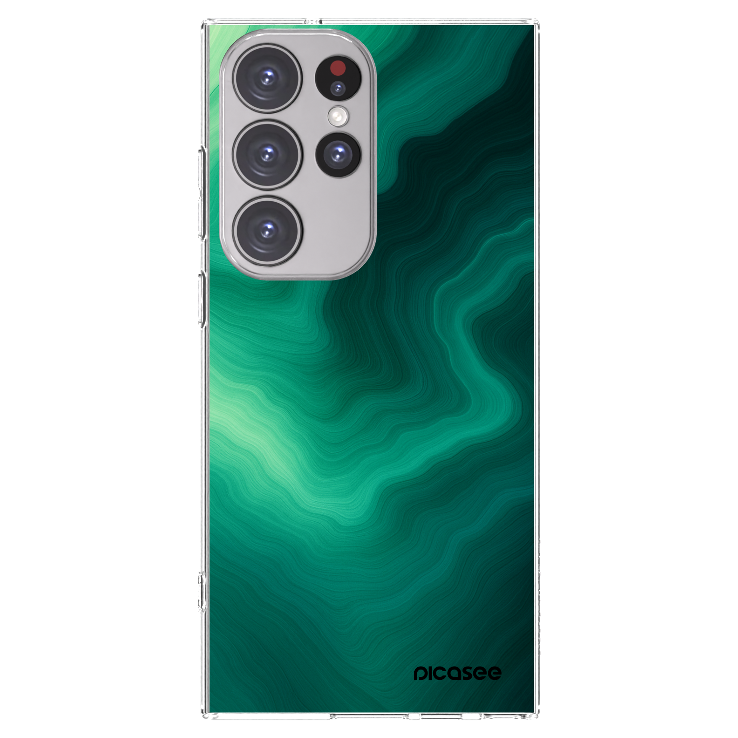 Picasee silikonski prozorni ovitek za Samsung Galaxy S23 Ultra 5G - Malachite