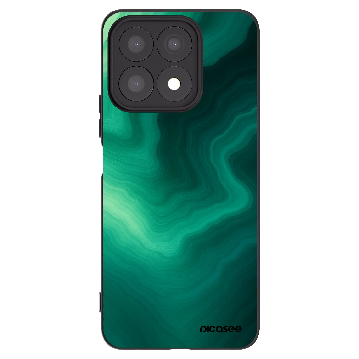 Picasee silikonski črni ovitek za Honor X8a - Malachite