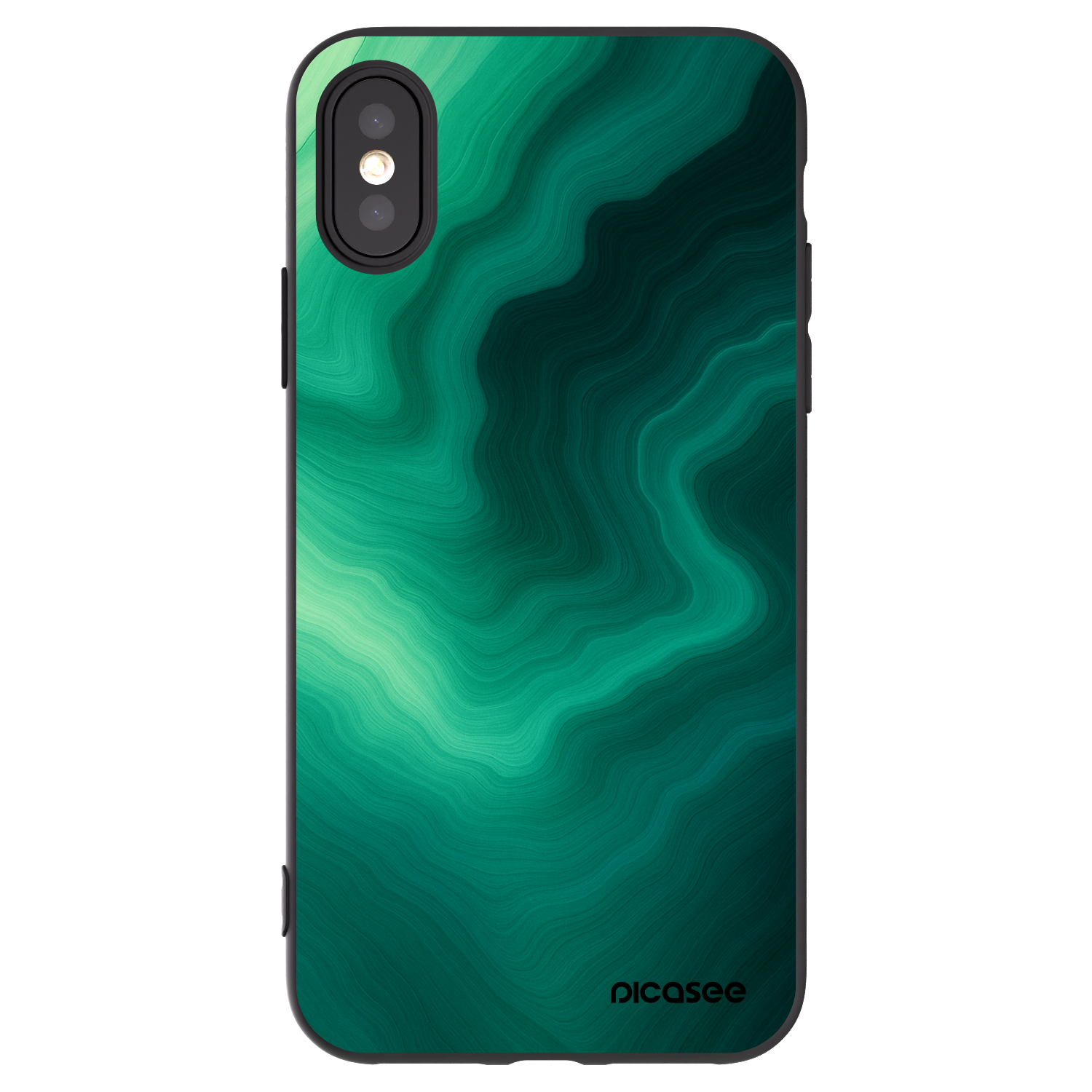 Picasee silikonski črni ovitek za Apple iPhone X/XS - Malachite