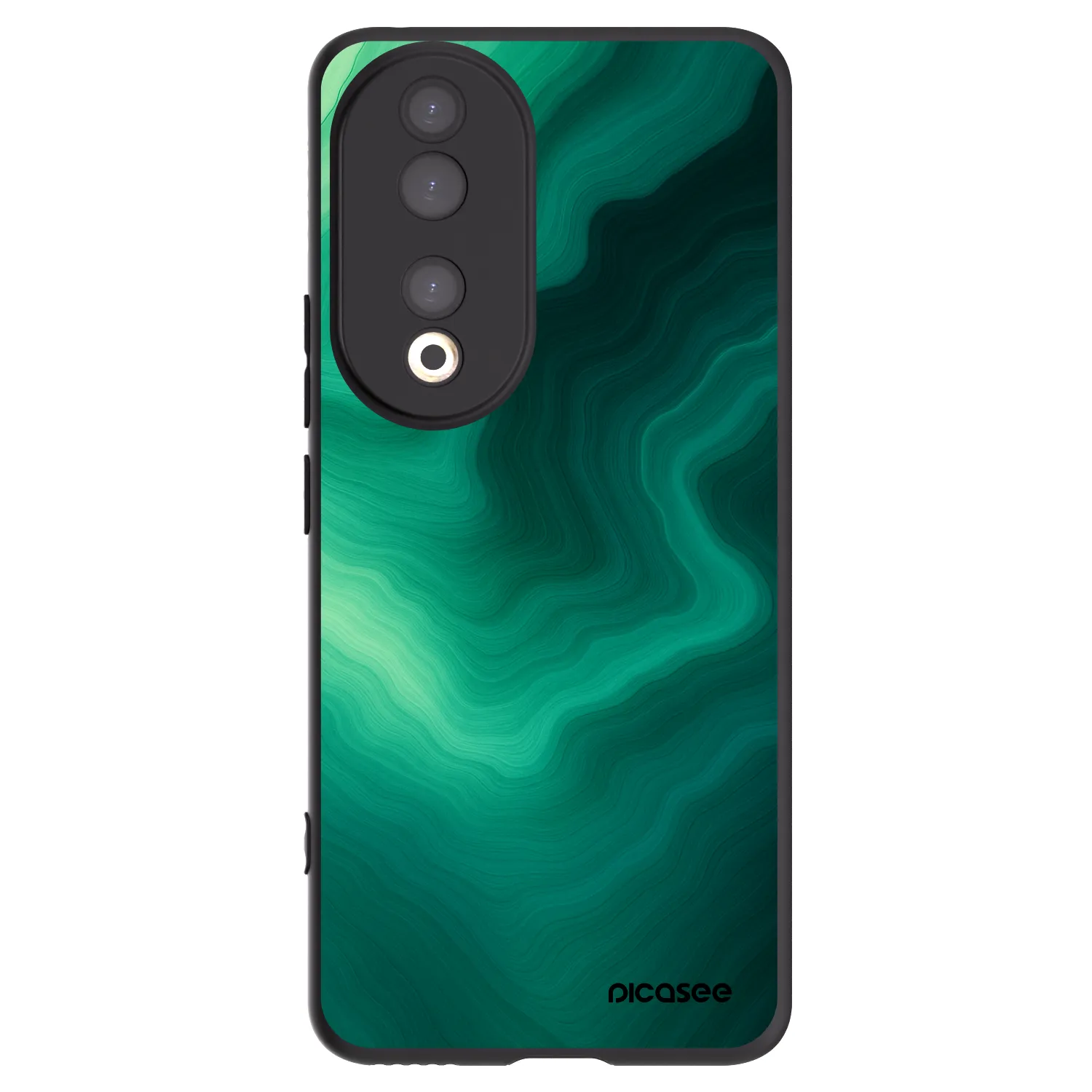 Picasee silikonski črni ovitek za Honor 90 5G - Malachite