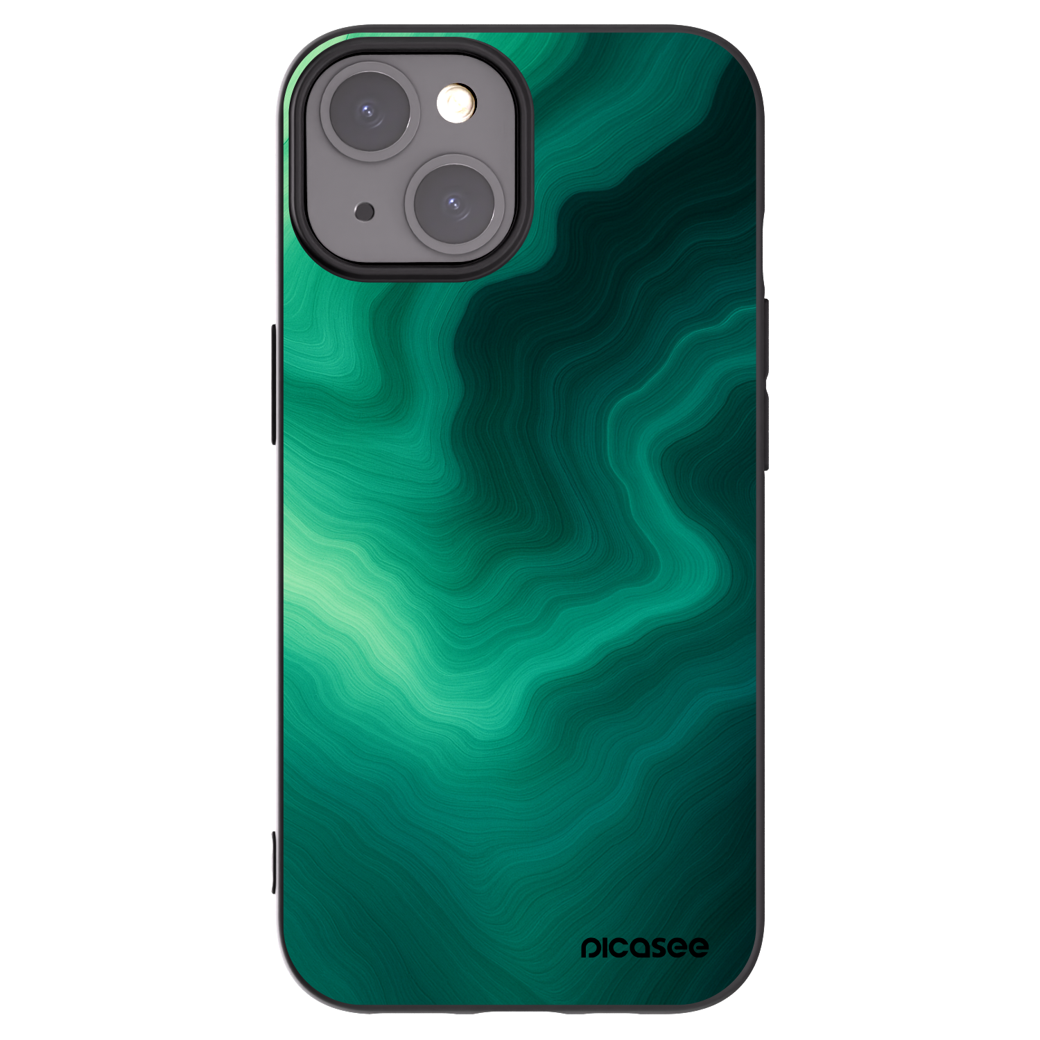 Picasee silikonski črni ovitek za Apple iPhone 15 - Malachite