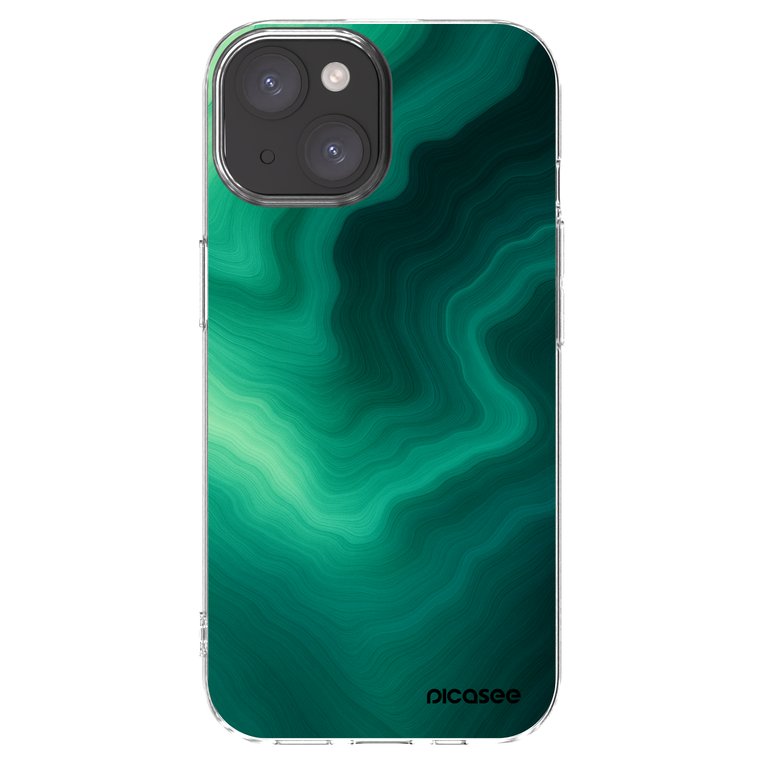 Picasee silikonski prozorni ovitek za Apple iPhone 15 - Malachite