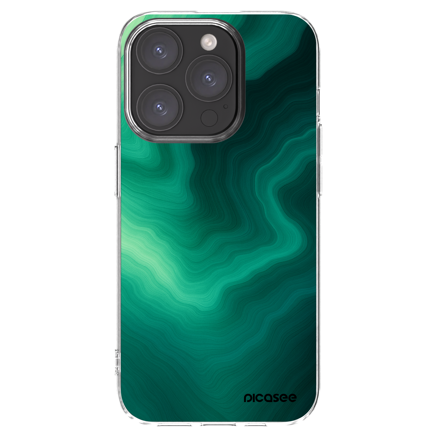 Picasee silikonski prozorni ovitek za Apple iPhone 15 Pro - Malachite