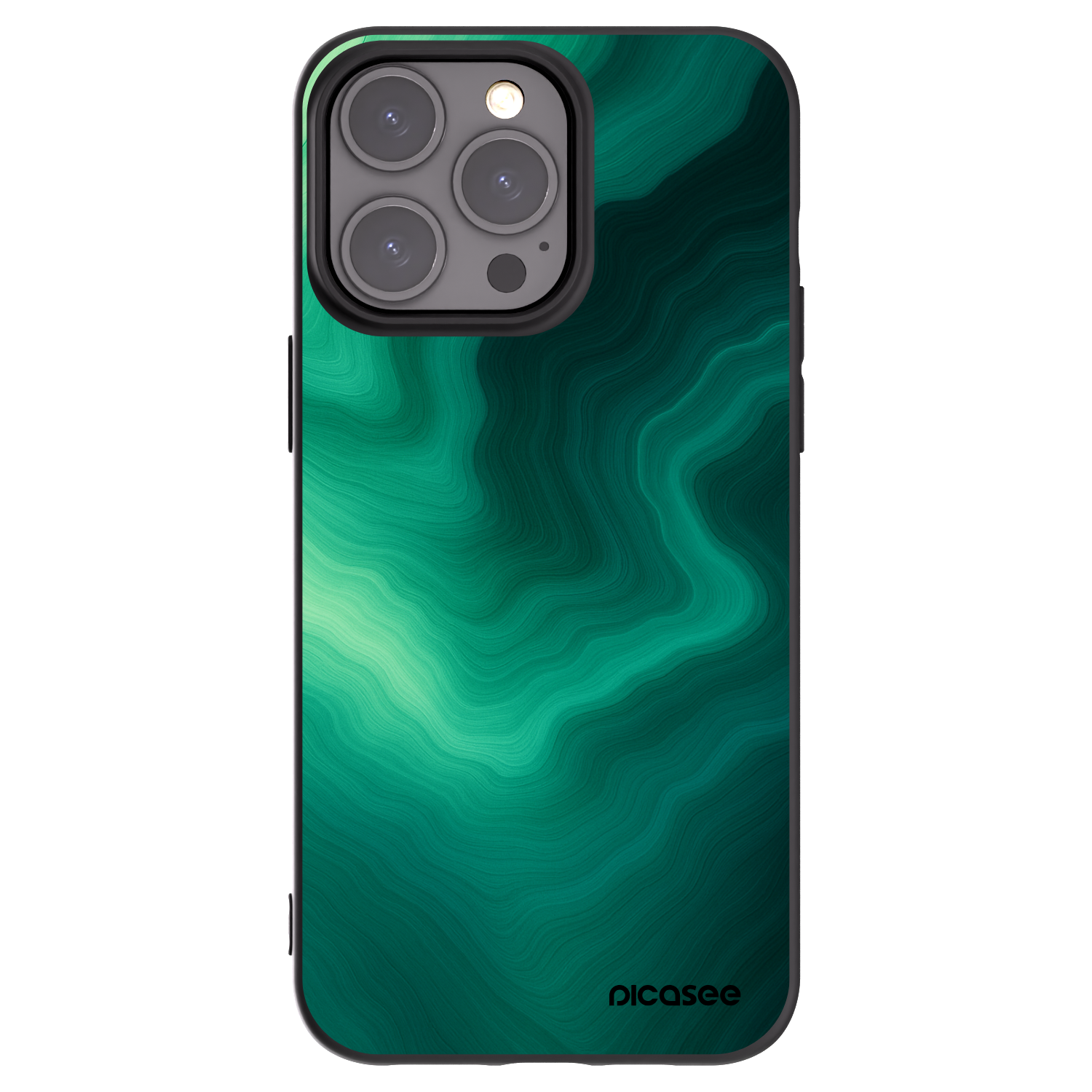 Picasee silikonski črni ovitek za Apple iPhone 15 Pro Max - Malachite