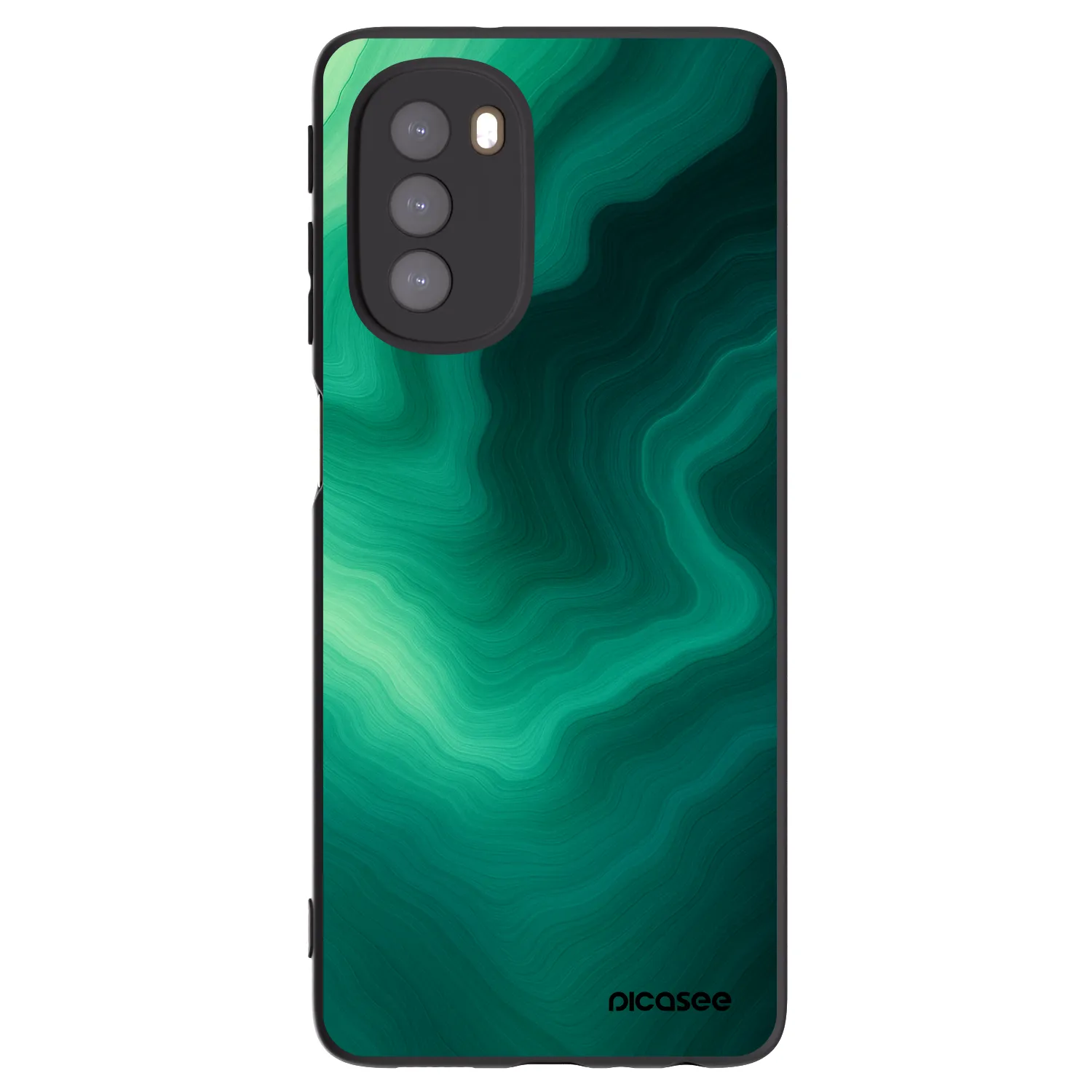 Picasee silikonski črni ovitek za Motorola Moto G51 - Malachite