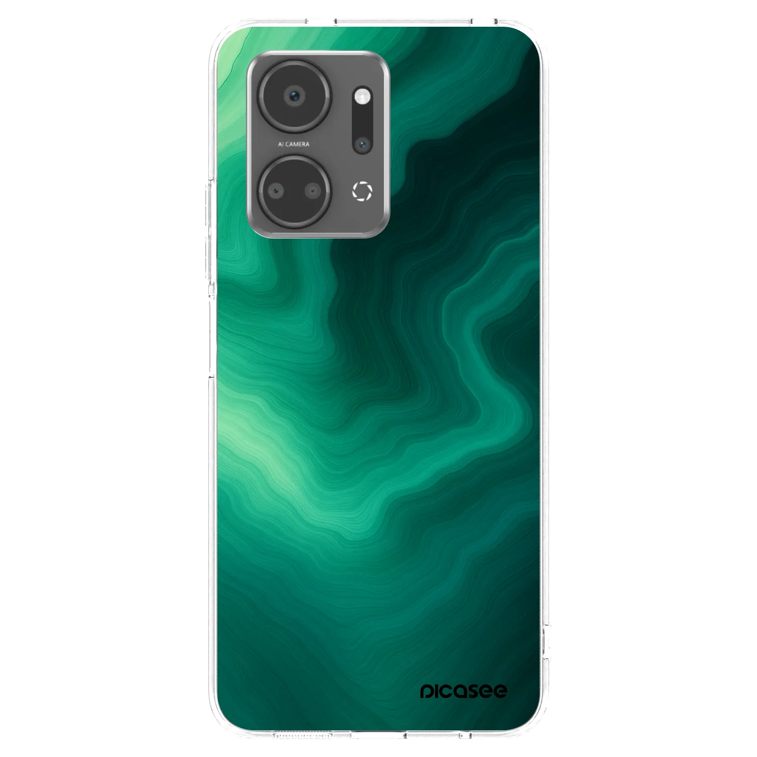 Picasee silikonski prozorni ovitek za Honor X7a - Malachite
