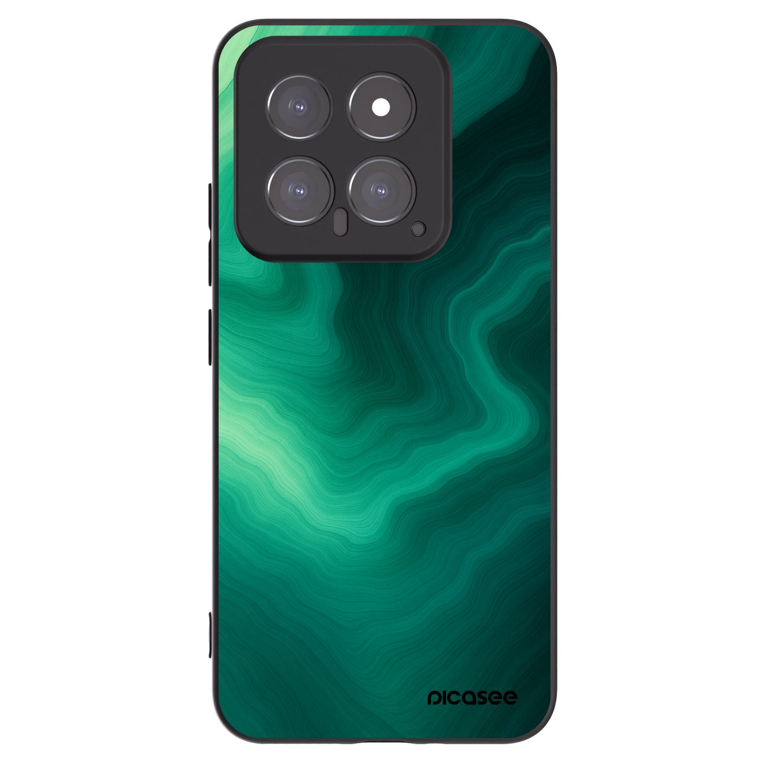 Picasee silikonski črni ovitek za Xiaomi 14 - Malachite