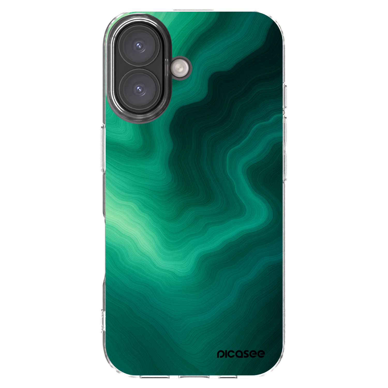 Picasee silikonski prozorni ovitek za Apple iPhone 16 - Malachite