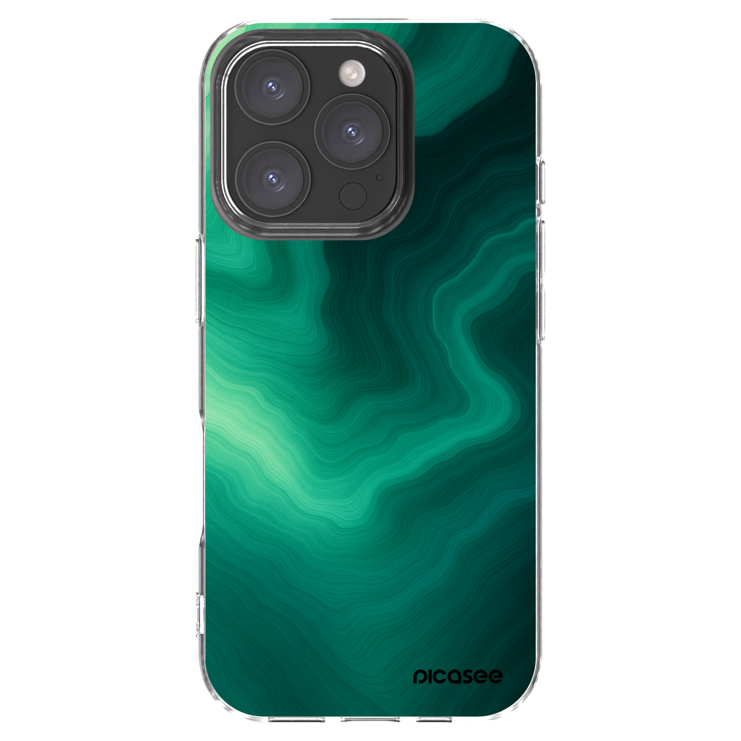 Picasee silikonski prozorni ovitek za Apple iPhone 16 Pro - Malachite