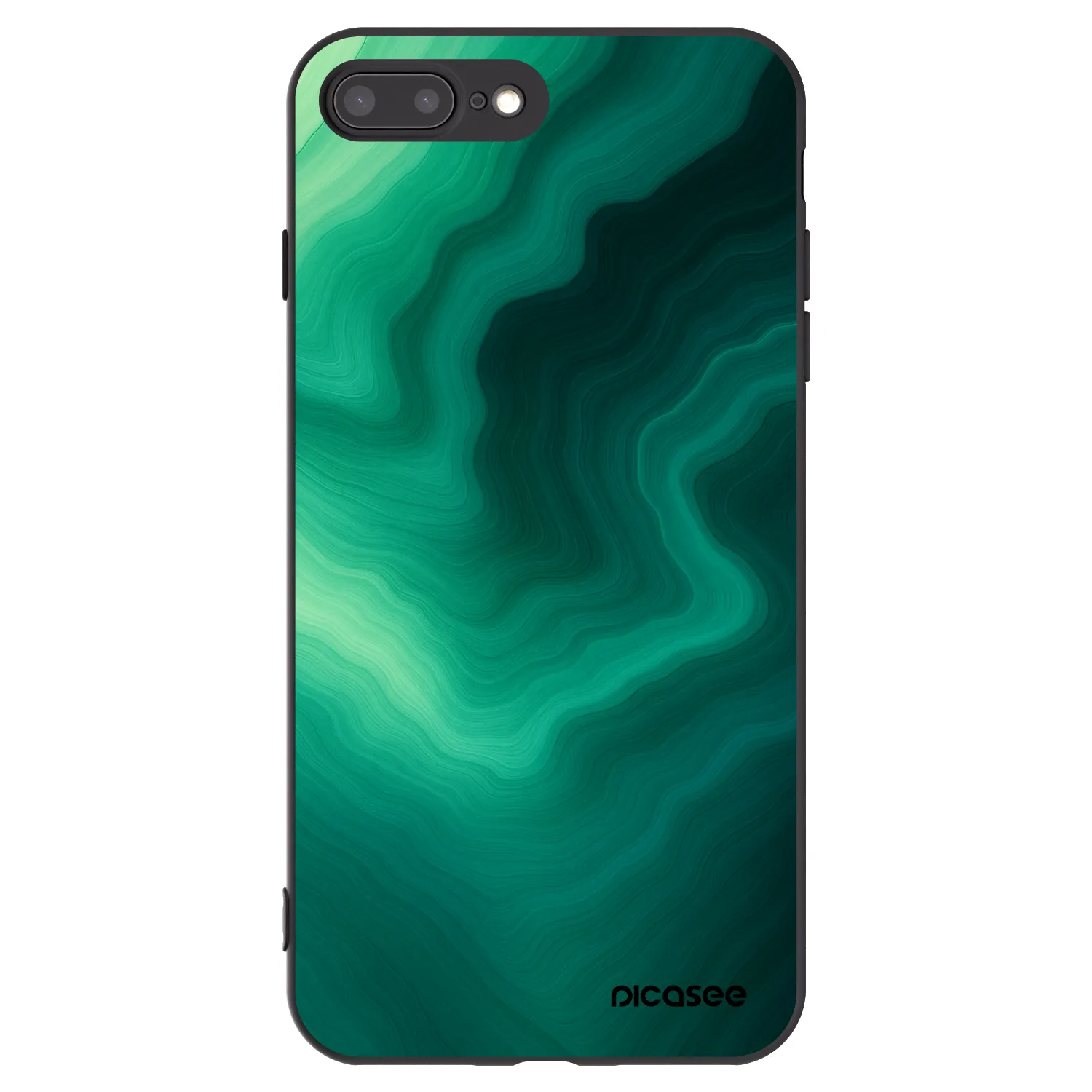 Picasee silikonski črni ovitek za Apple iPhone 7 Plus - Malachite