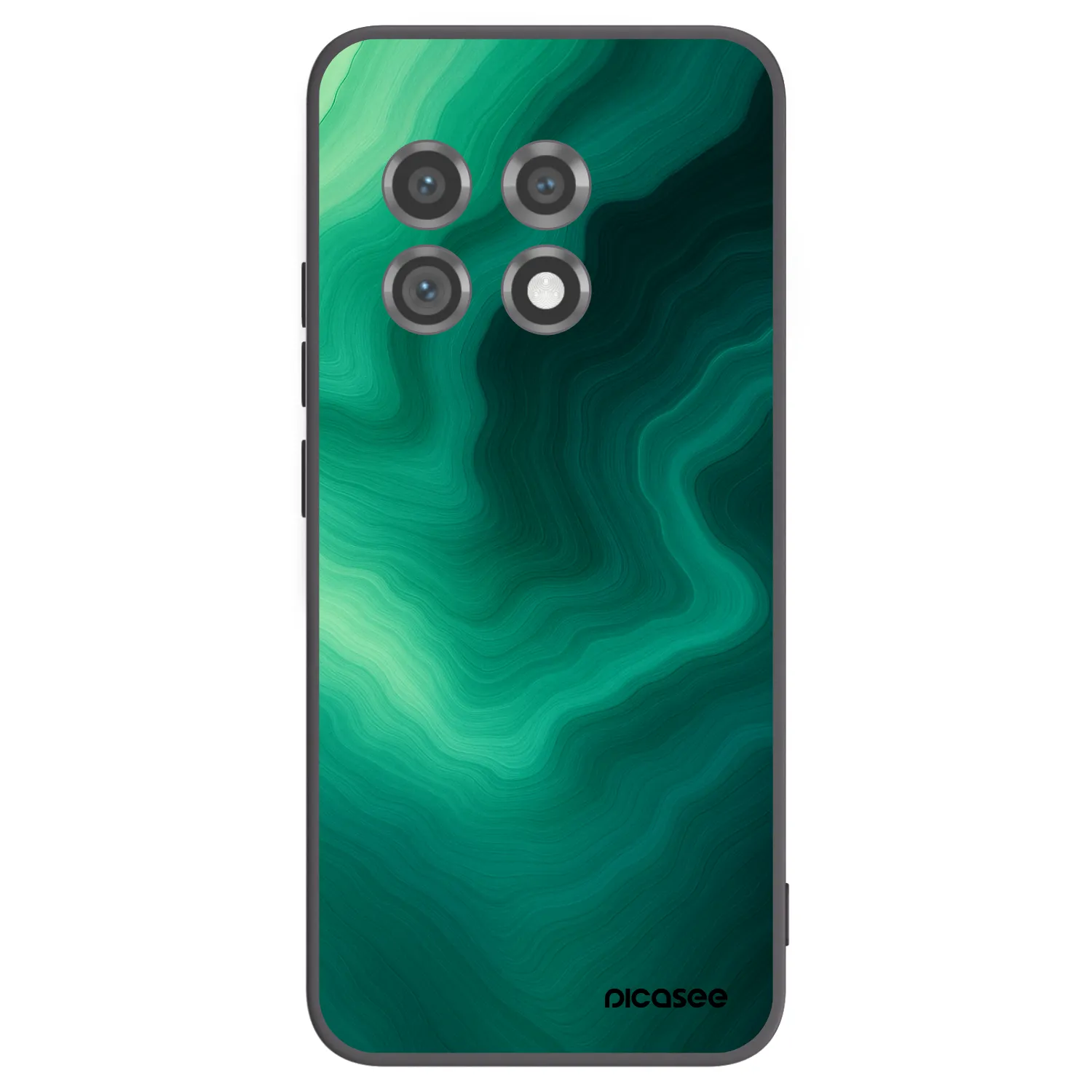 Picasee silikonski črni ovitek za OnePlus 11 5G - Malachite